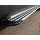 Пороги алюминиевые Slim Line Silver ТСС для Cadillac Escalade 2015-2021